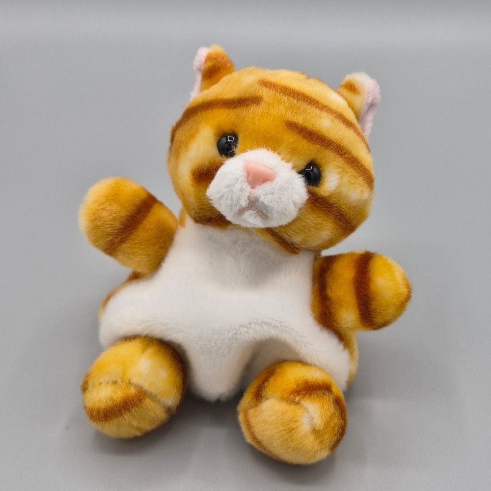 Aurora World Palm Pals Orange Tabby Cat Plush Stuffed Animal Striped Kitten 5 in